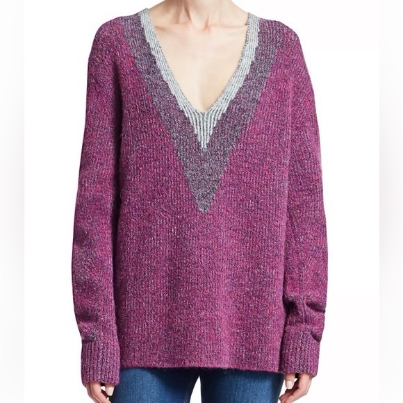rag & bone Magenta V-Neck Jonie Sweater